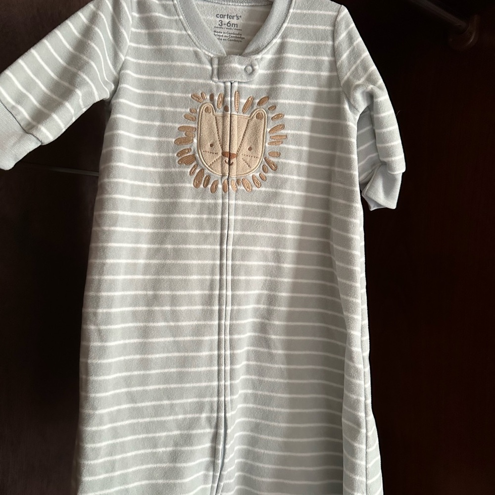 Carter's Gray Striped Lion Sleep Sack